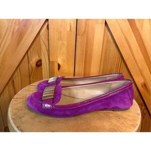 Aldo Fuchsia Flats Front With Gold Accent Ballet Shoes Size 6.5
